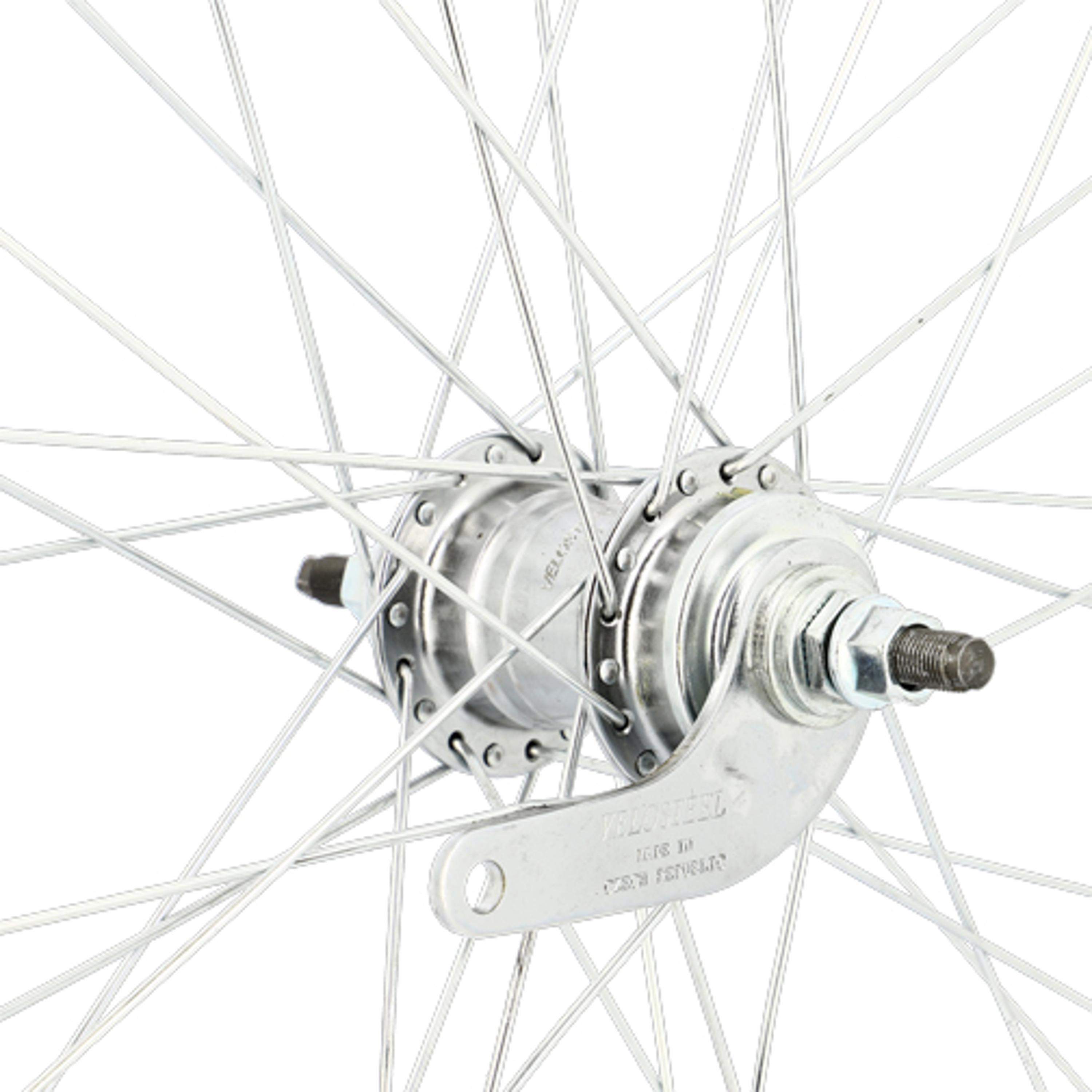 Roue arrière de vélo écrou axe plein jante aluminium rétropédalage Velox 2/2