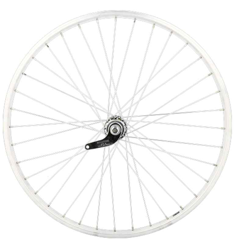 Rear bicycle wheel full axle nut aluminium rim backpedal Velox - Decathlon