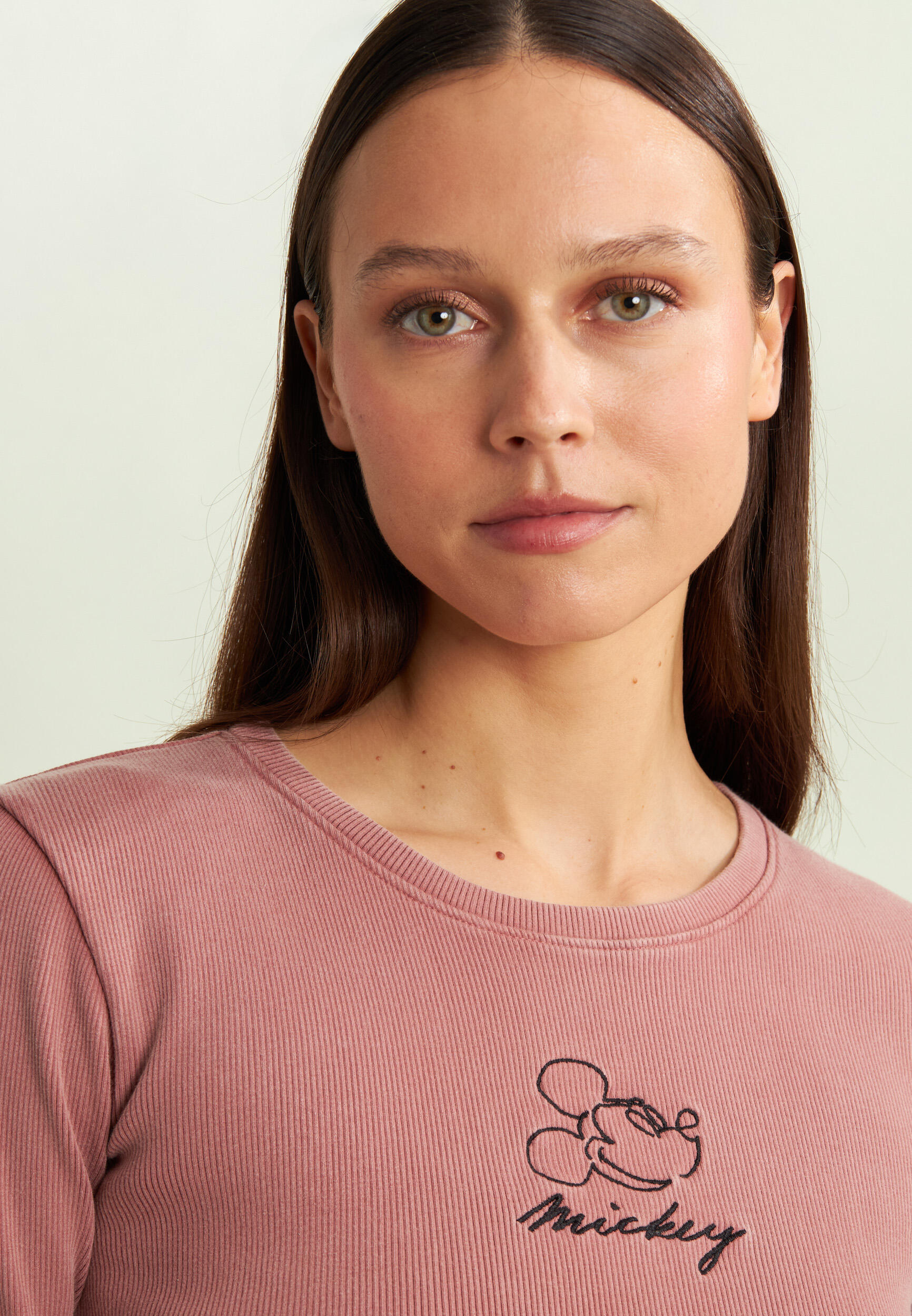 T-shirt cropped da donna a manica lunga con ricami Disney 4/4