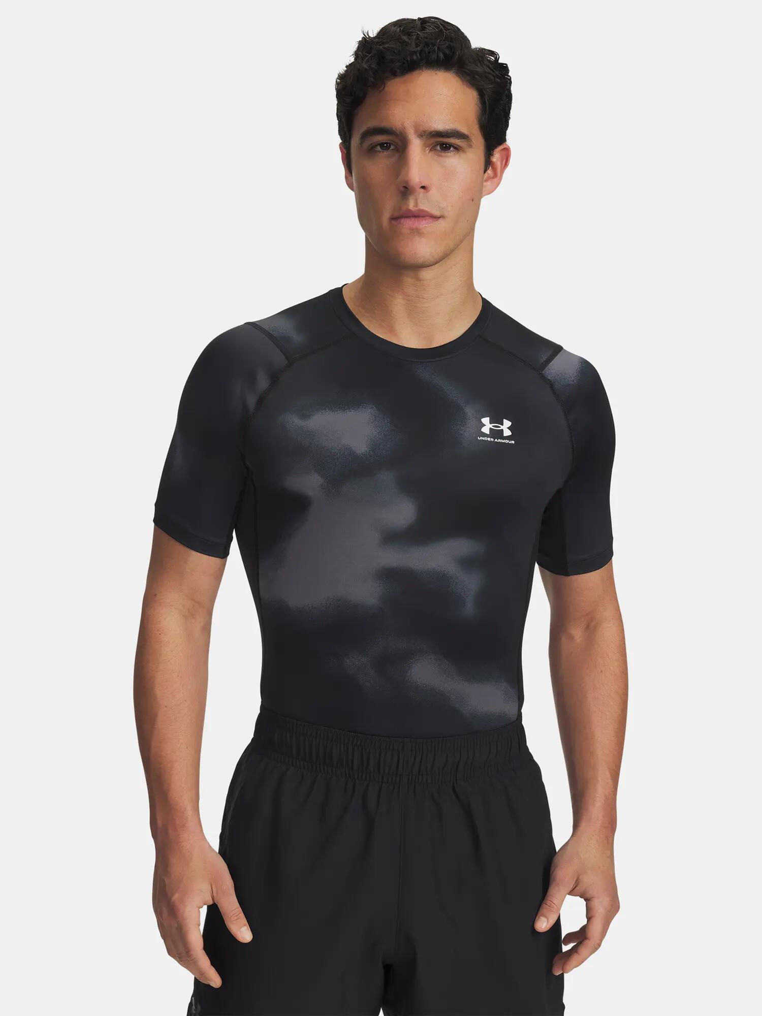 Férfi póló Under Armour UA HG Armour Printed SS-BLK 1/3