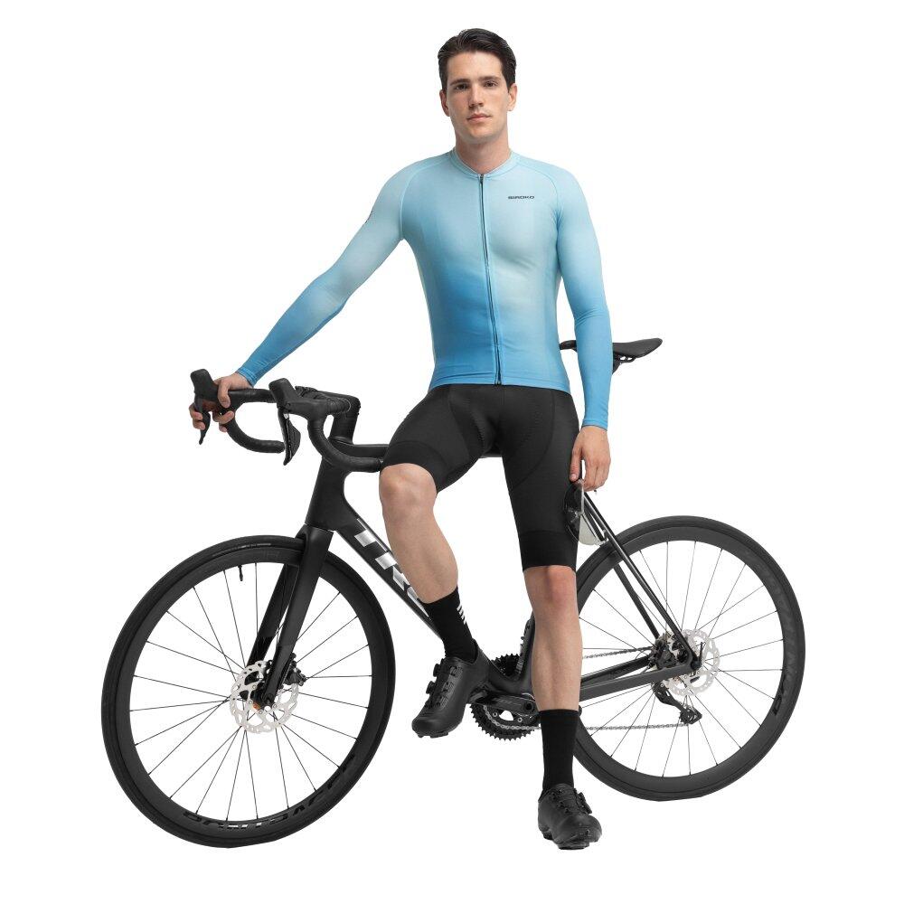 Camisola de ciclismo manga comprida homem M2 Corsa Azul 3/8