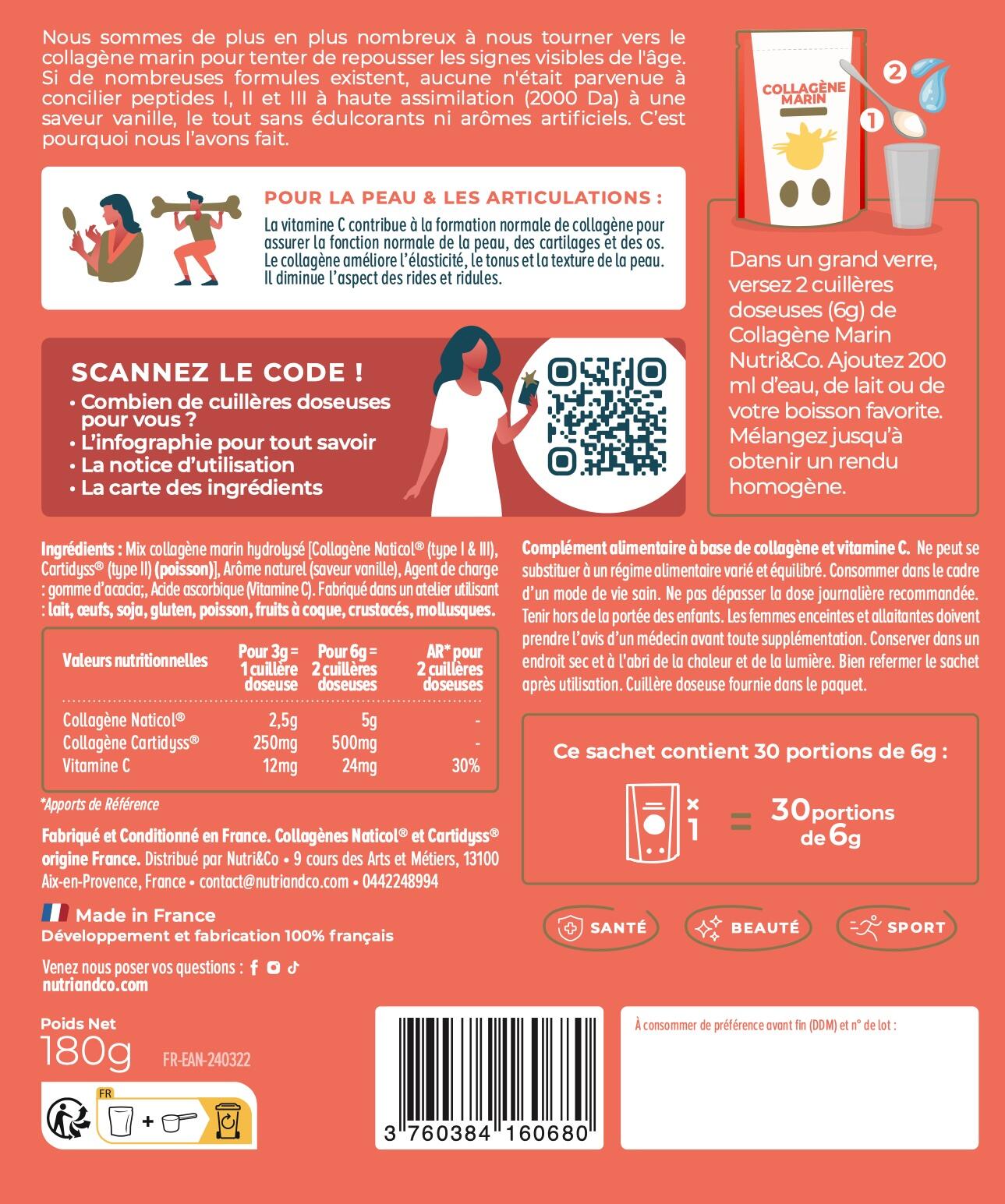 Collagène Marin - Santé et Prévention Articulaire - Goût Vanille - 180g 3/3