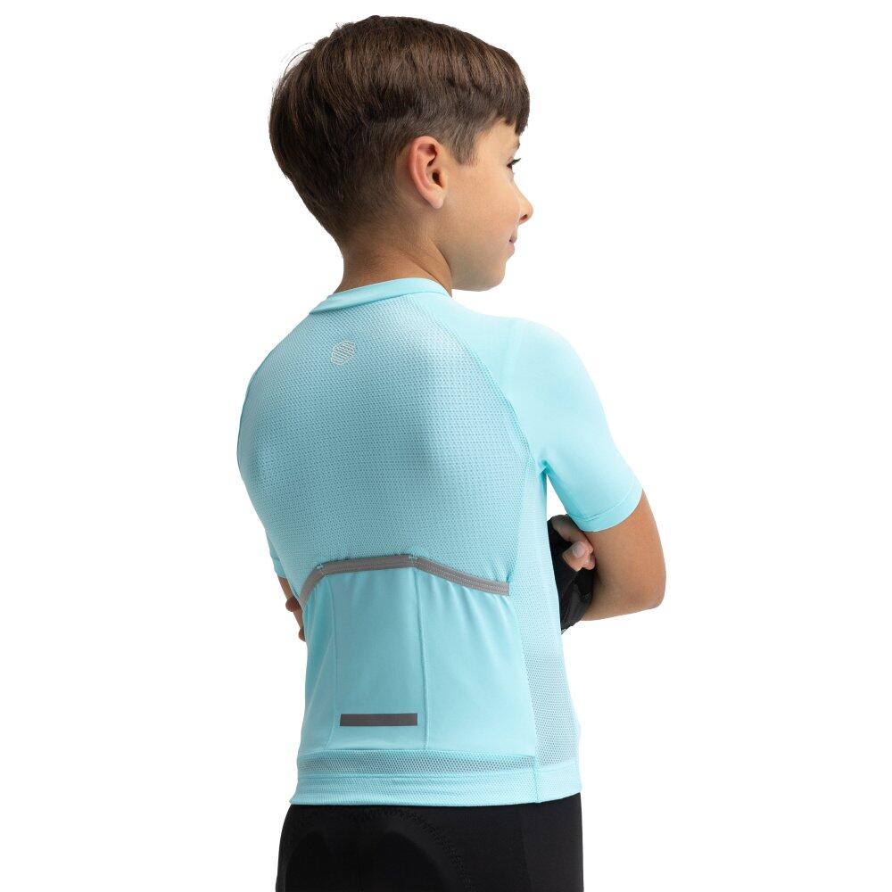 Maillot vélo manches courtes garçon Cyclisme Enfants K-Core Nature Light Blue 2/8