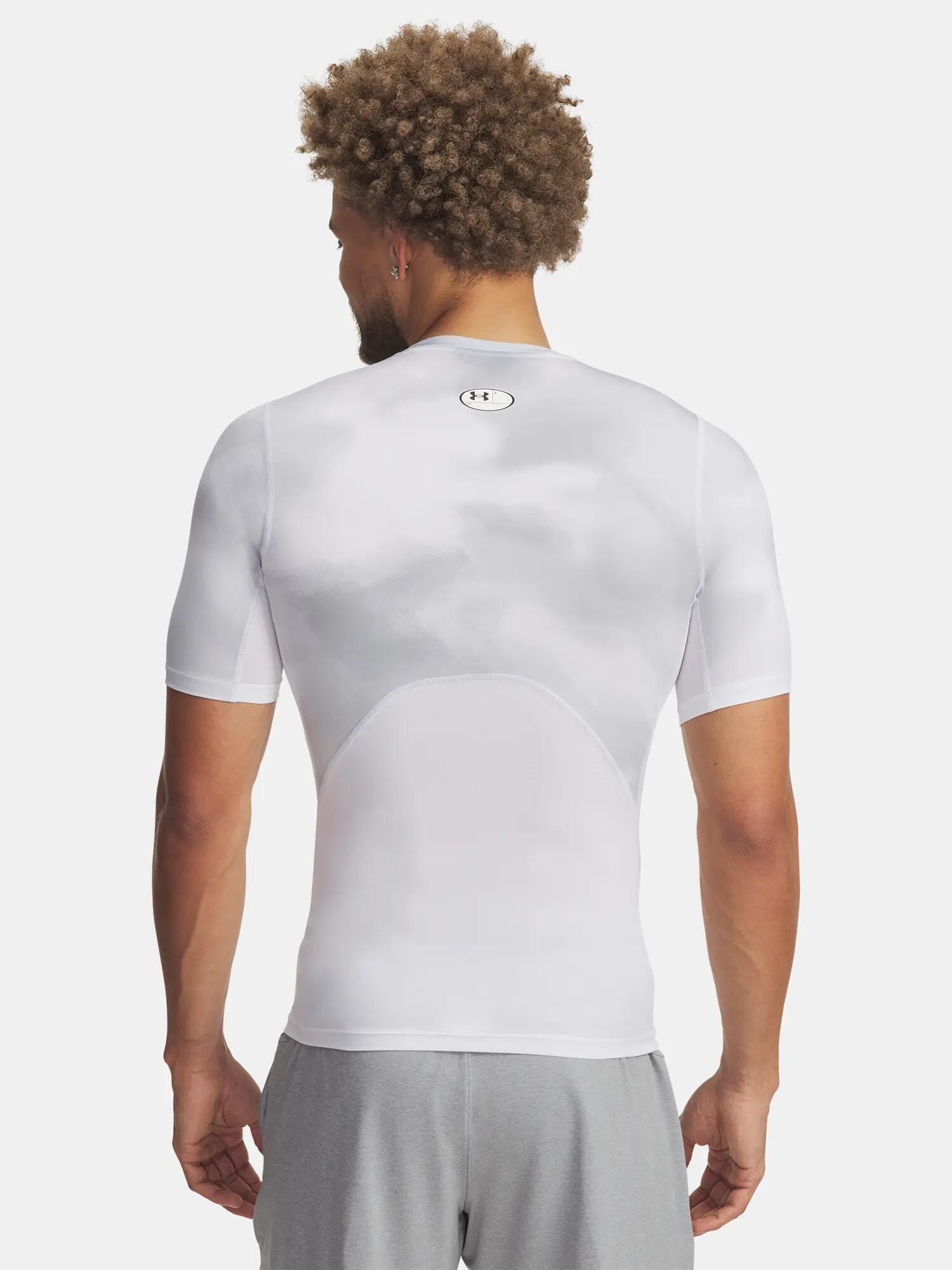 Férfi póló Under Armour UA HG Armour Printed SS-WHT 2/3