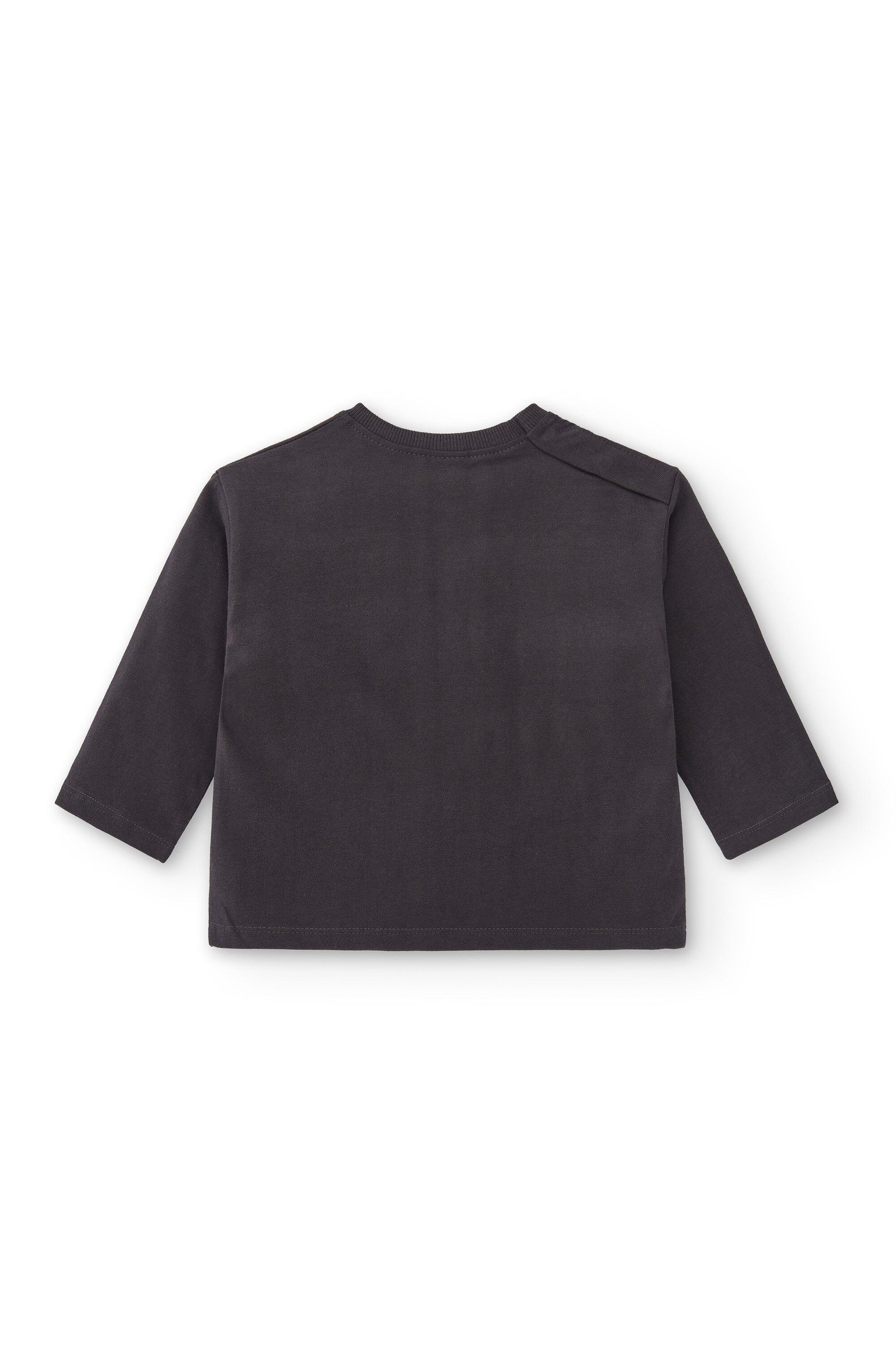 Camiseta manga larga bebé antracita con fantasma divertido 2/3