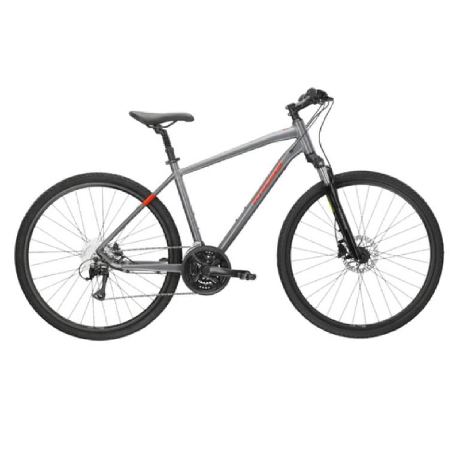 Kross - Vélo Urbain Kross Trekking - Vélo Ville - Gris|orange - 48 Cm - Decathlon