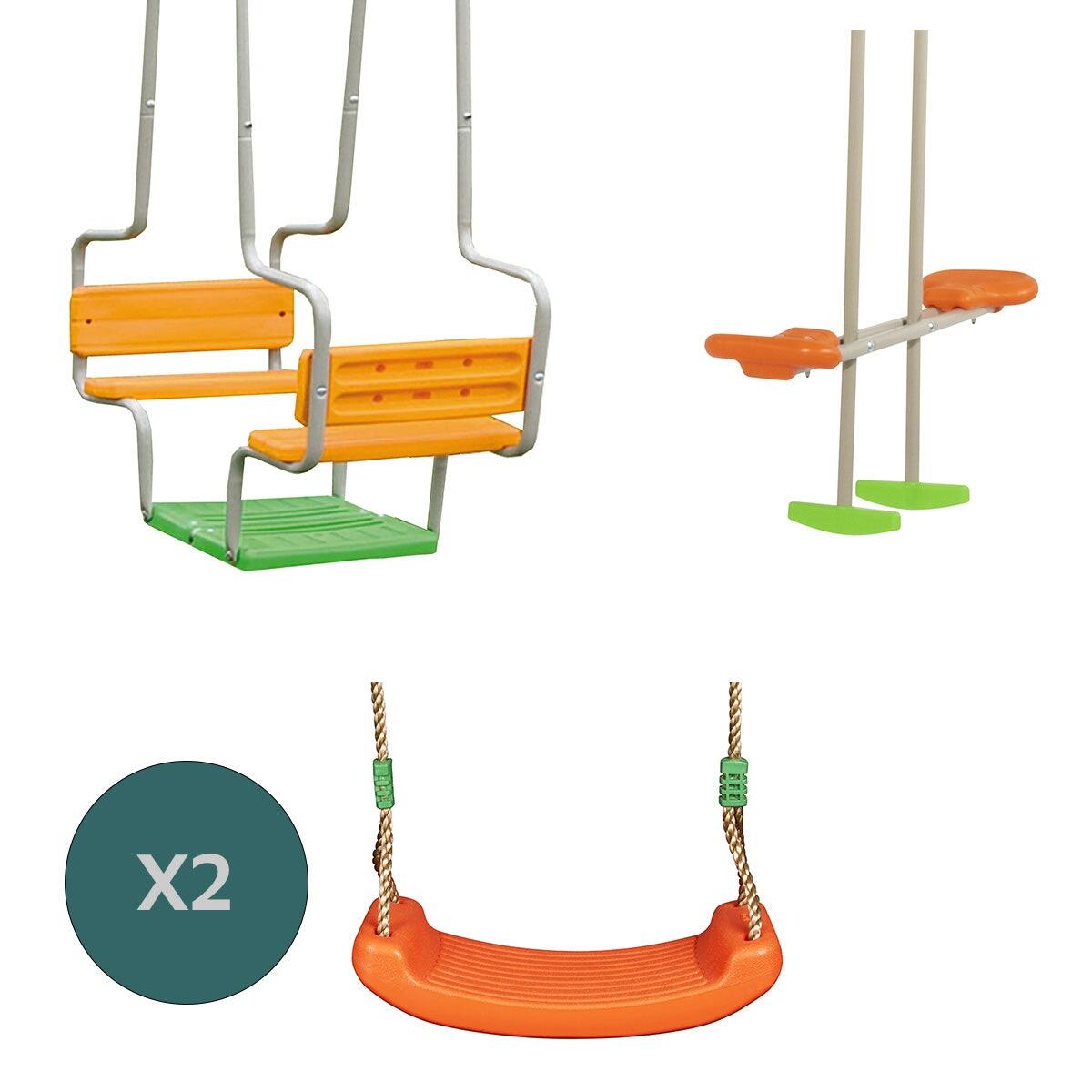 Portique bois métal Kaheco 2,30 m 8 enfants Trigano 4/6