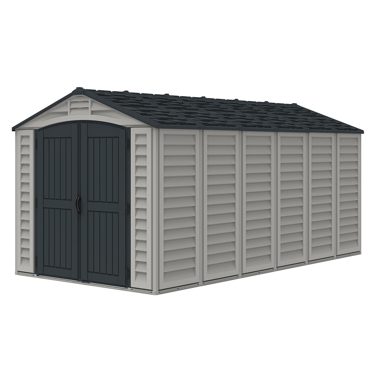 Caseta jardín Apex Pro Plus 15×8 PVC gris claro/oscuro 4/7