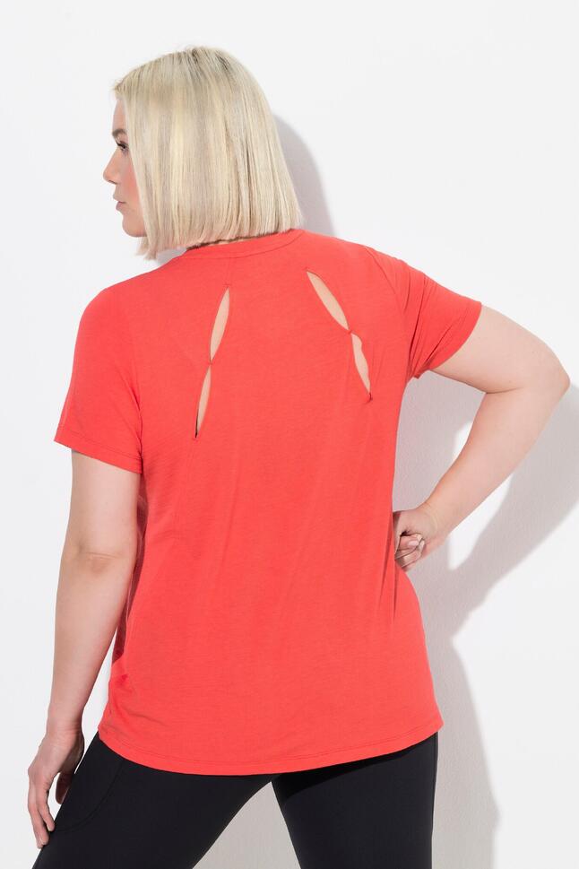 Damskie Bluzka funkcyjna wycięcia dekolt w serek rękaw 1/2 z recyklingu