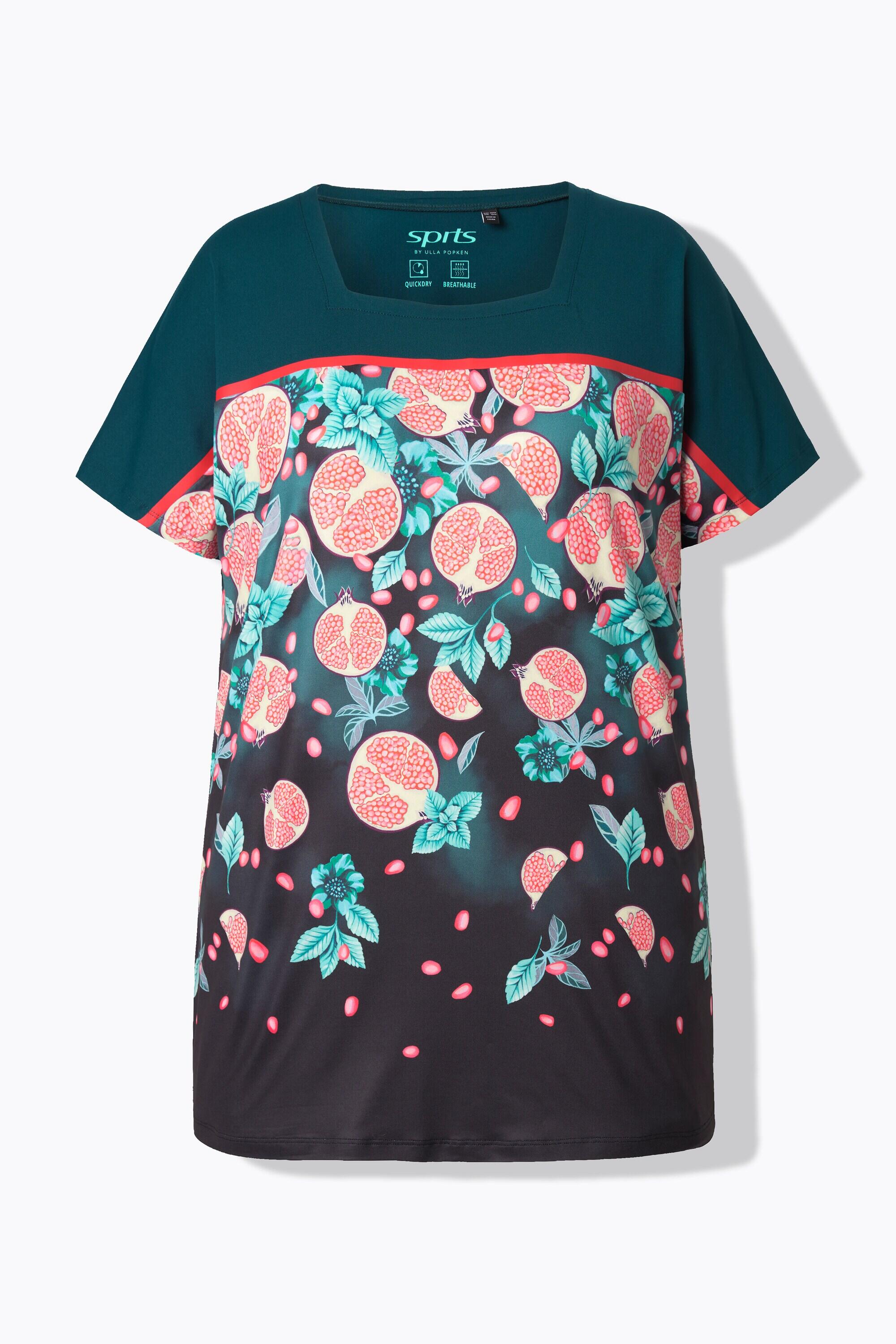 Dames Functioneel shirt oversized carréhals korte mouw 11/11