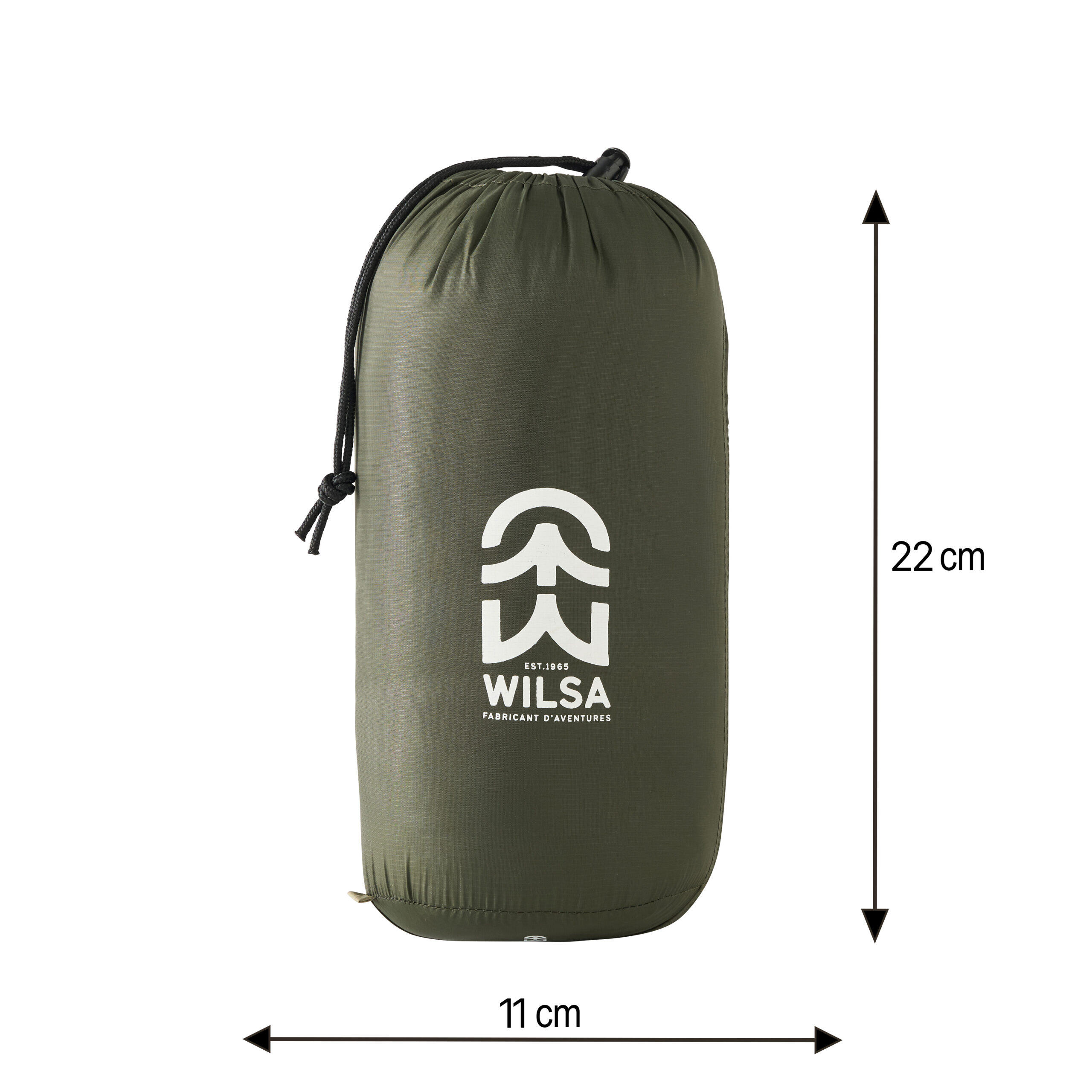 Saco-cama adulto leve compacto Light Trail 600 Tarifa Kaki Esquerdo 4/5