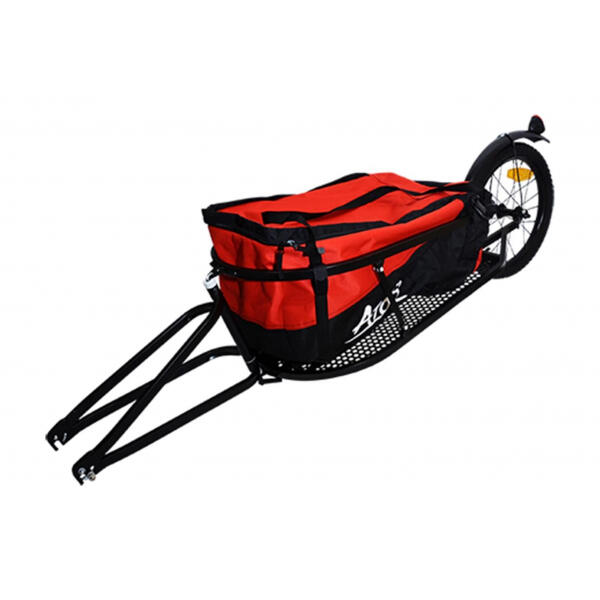 Optimiz - Remorque Monoroue + Amortisseur + Sac Fixation Moyeu- Roue Optimiz L155xl42xh28 - Remorque À Vélo - Noir|rouge - Taille Unique - Decathlon