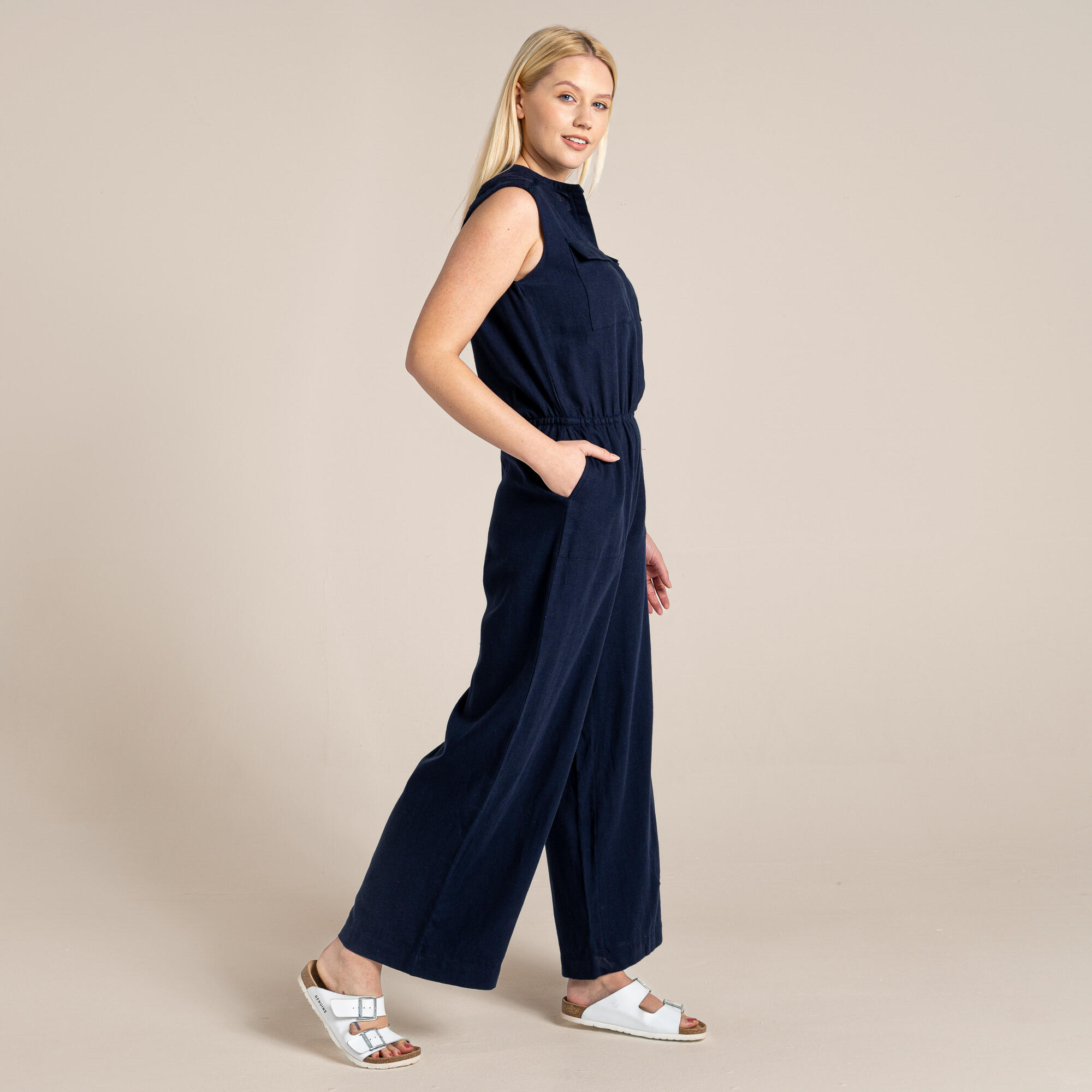 Combinaison Maxima femme – twill lin/coton, poche de sécurité 2/7
