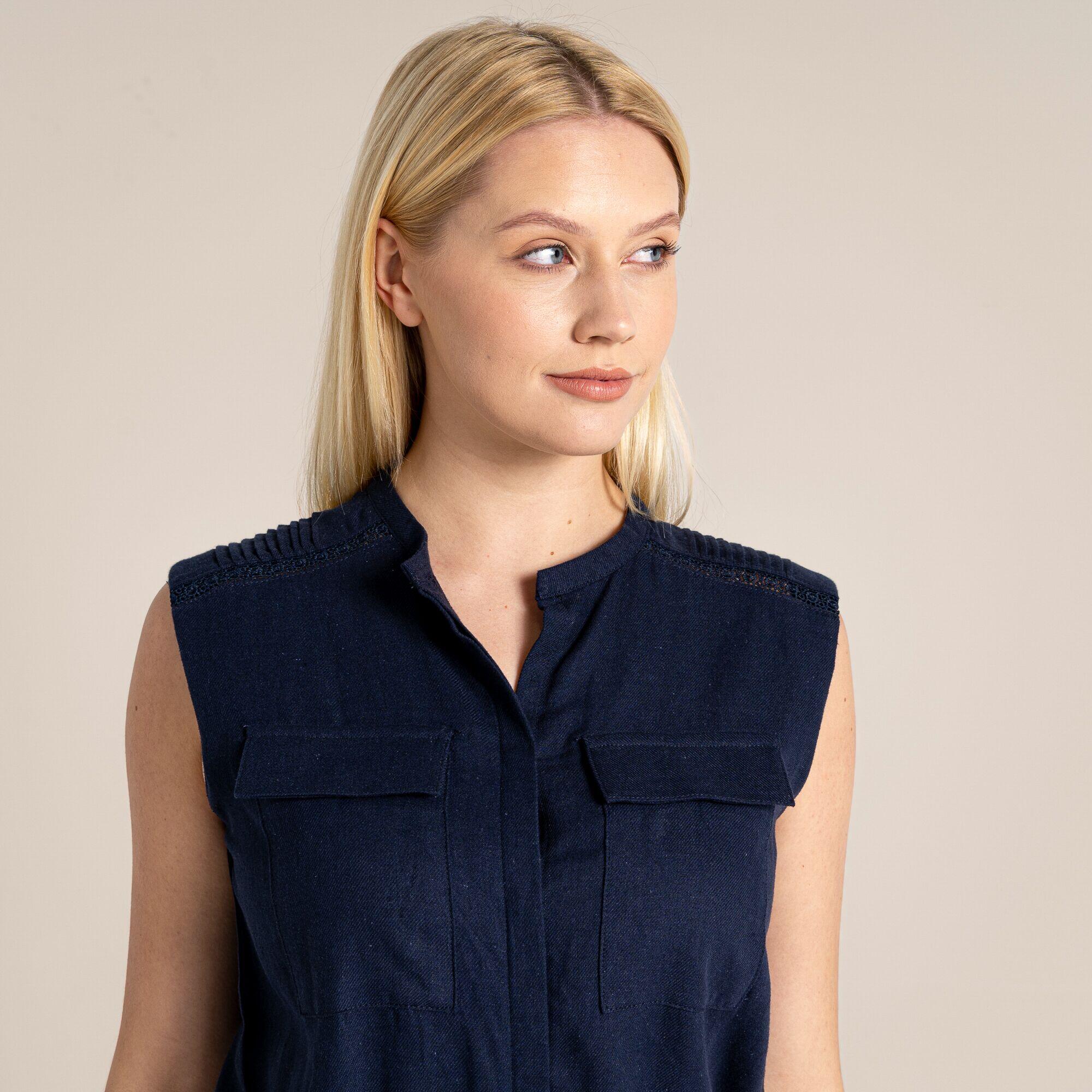 Combinaison Maxima femme – twill lin/coton, poche de sécurité 5/7