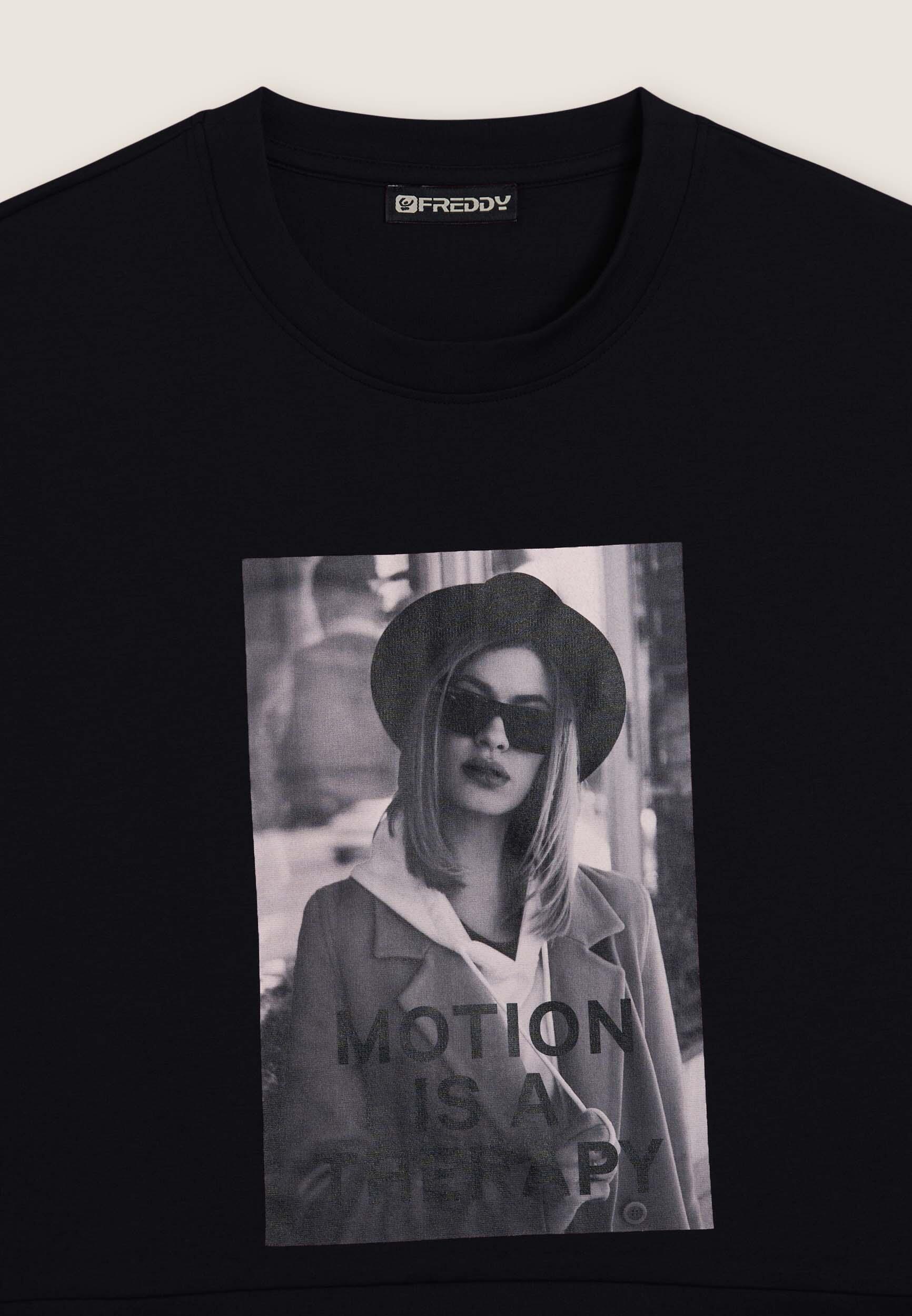 Sweat-shirt pour femmes à col rond avec imprimé photographique 3/3
