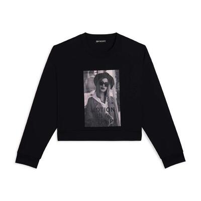 Felpa donna girocollo con stampa fotografica