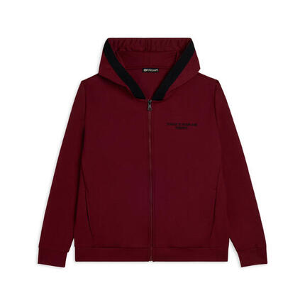 Sweat-shirt pour femmes avec fermeture zippée, capuche et logo