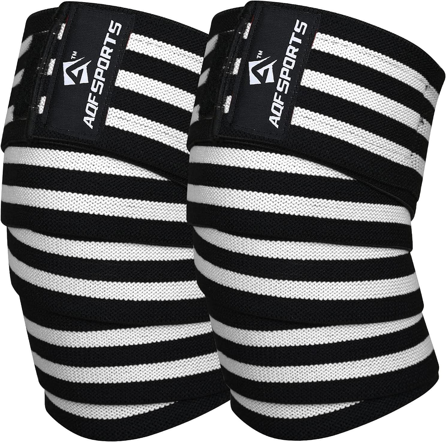 AQF Knee Wraps Heavy Duty Elastic Gym Support for Powerlifting