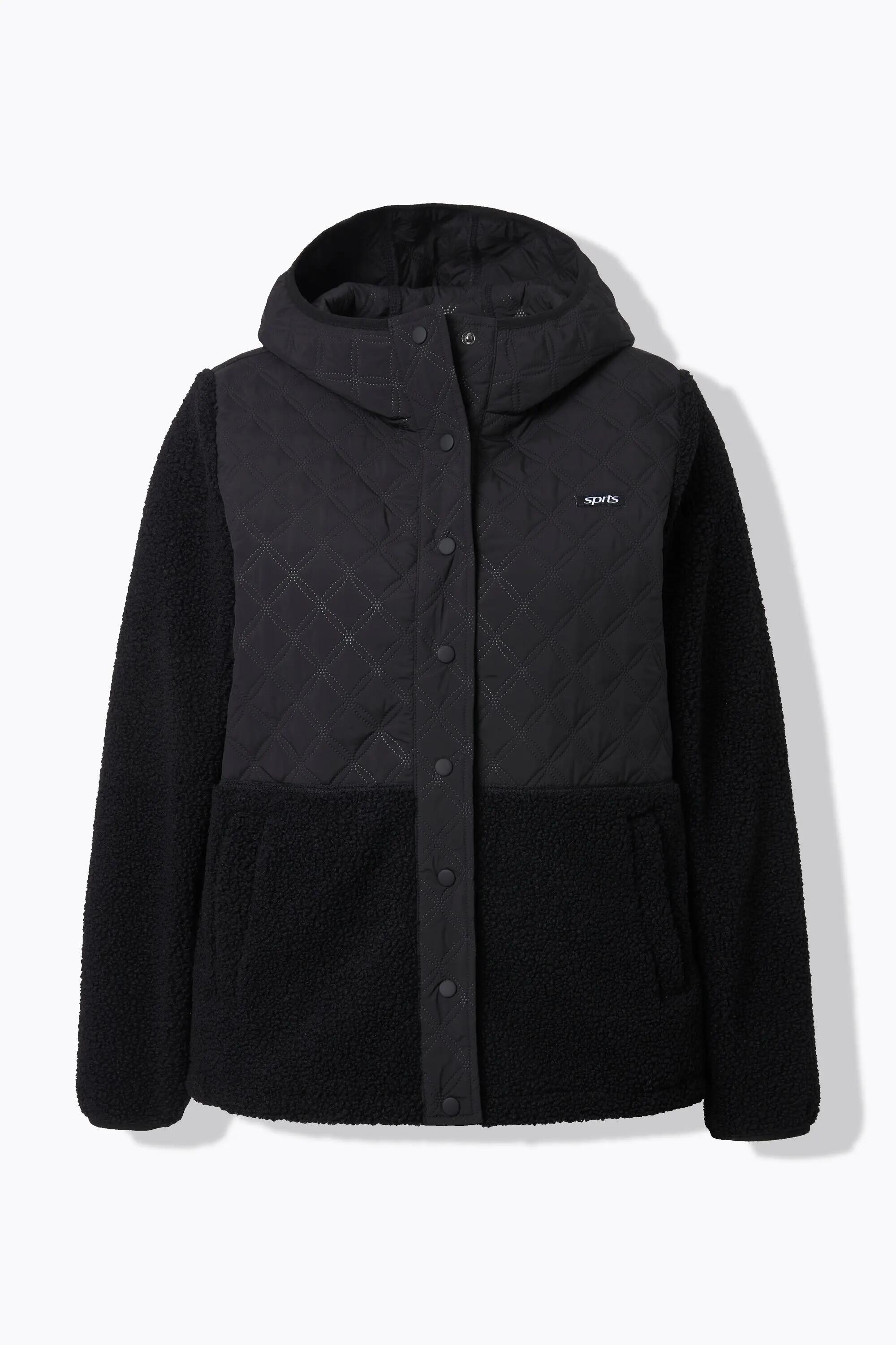 Dames Fleece jas stiksels capuchon drukknopen 11/11