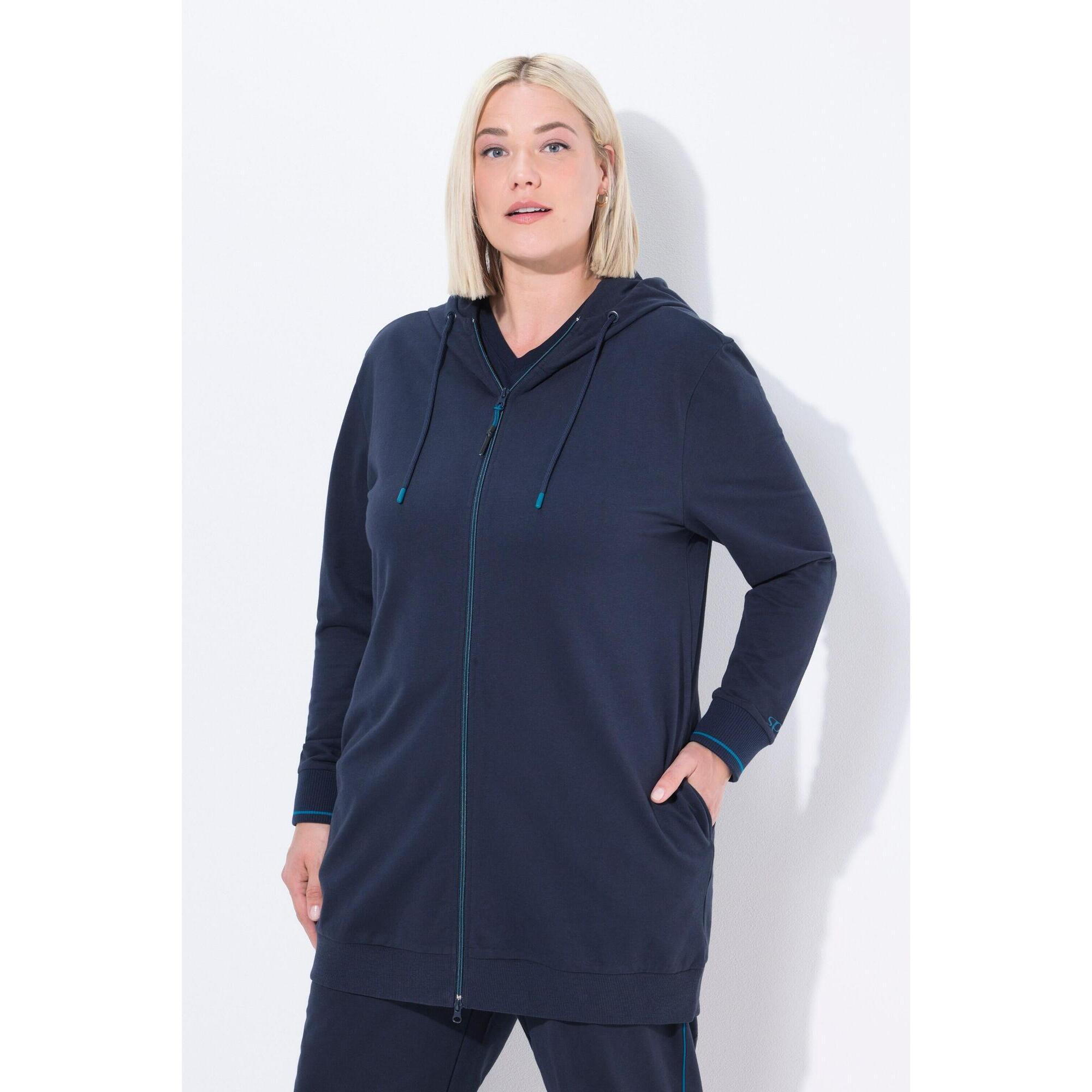 Damskie Bluza dresowa ozdobna lamówka oversize kaptur