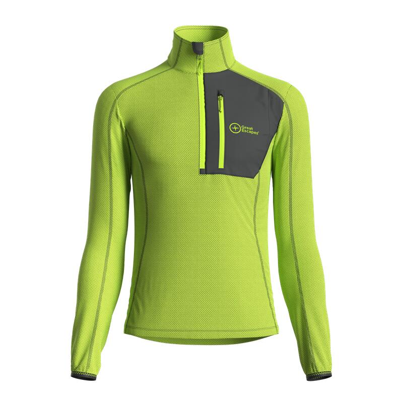 Great Escapes ADAMELLO lady light fleece halfa zip lime green 1/3