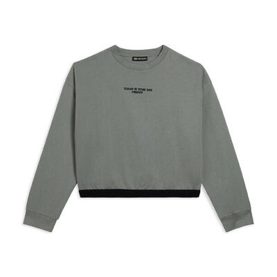 Felpa donna con fascia logata e ricamo