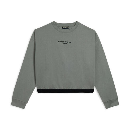 Felpa donna con fascia logata e ricamo