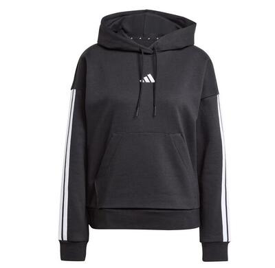 Felpa donna adidas sportswear essentials 3-stripes - nero