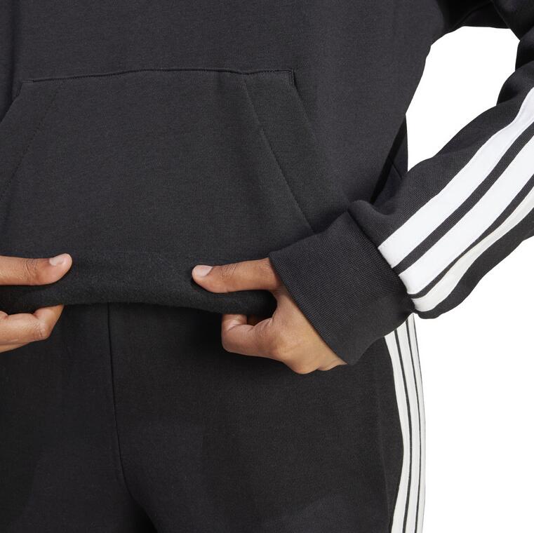 Felpa donna adidas sportswear essentials 3-stripes - nero 6/6