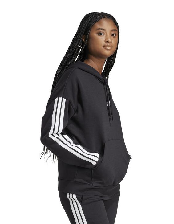 Felpa donna adidas sportswear essentials 3-stripes - nero 3/6