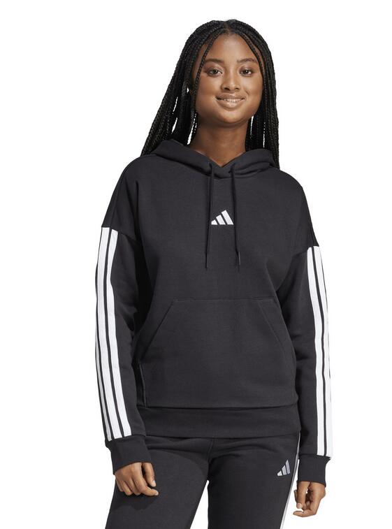 Felpa donna adidas sportswear essentials 3-stripes - nero 2/6