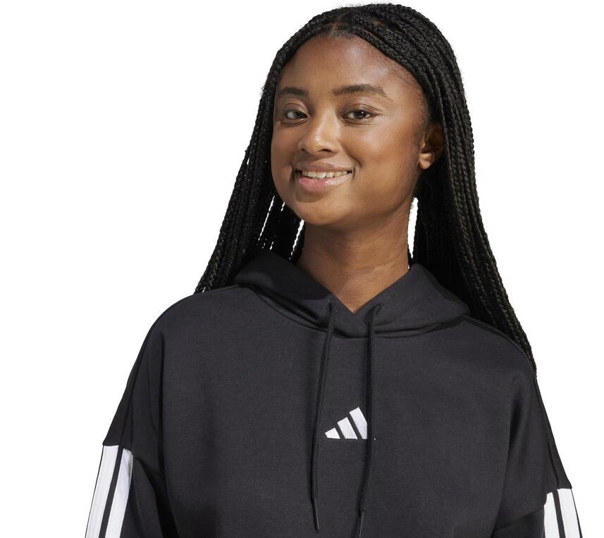 Felpa donna adidas sportswear essentials 3-stripes - nero 5/6