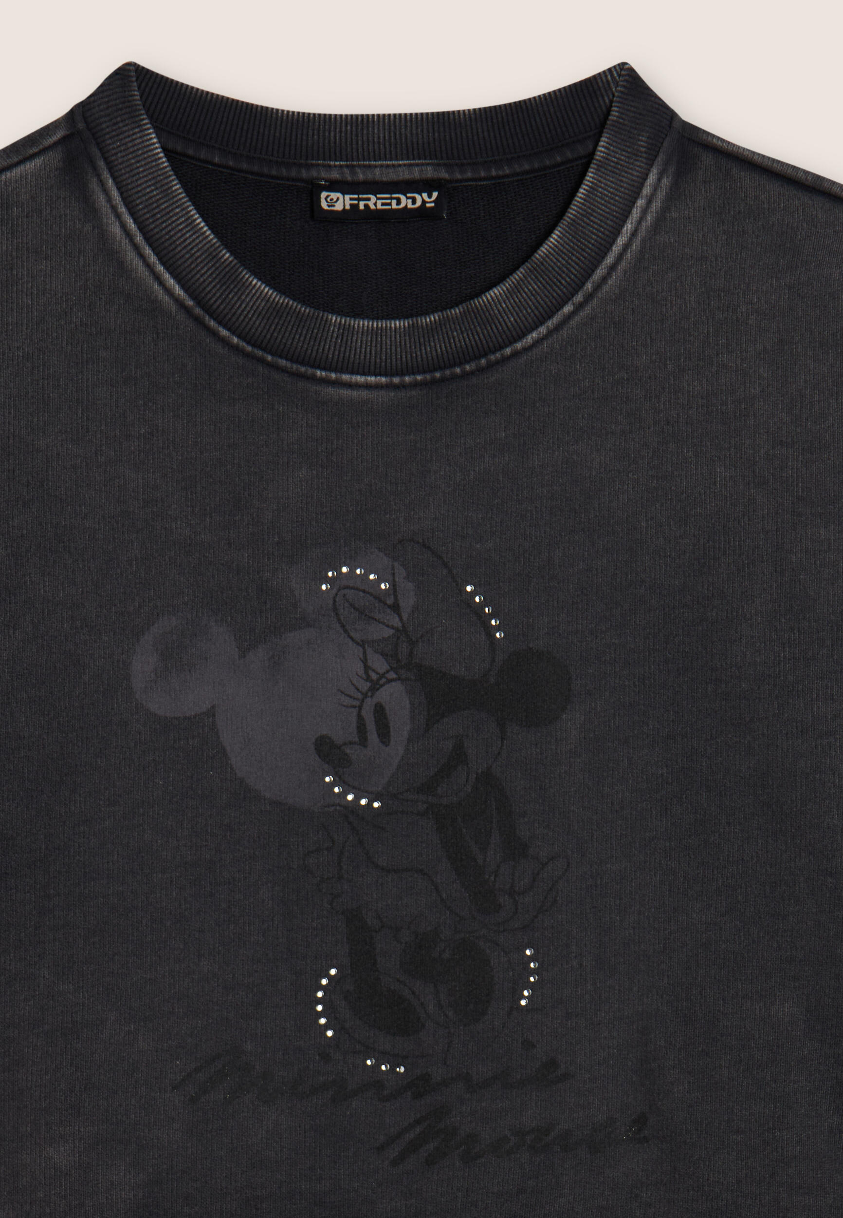 Felpa cropped da donna con grafica Disney e taglio a vivo 3/3