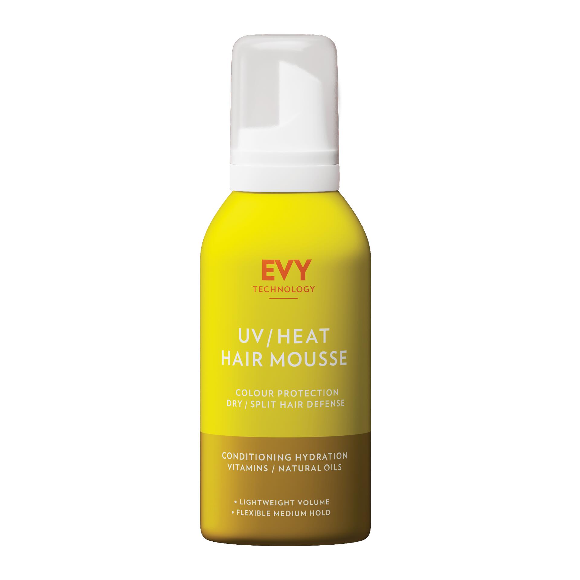 EVY TECHNOLOGY EVY UV/Heat Hair Mousse – Protezione UV e Calore, Volume & Lucentezza