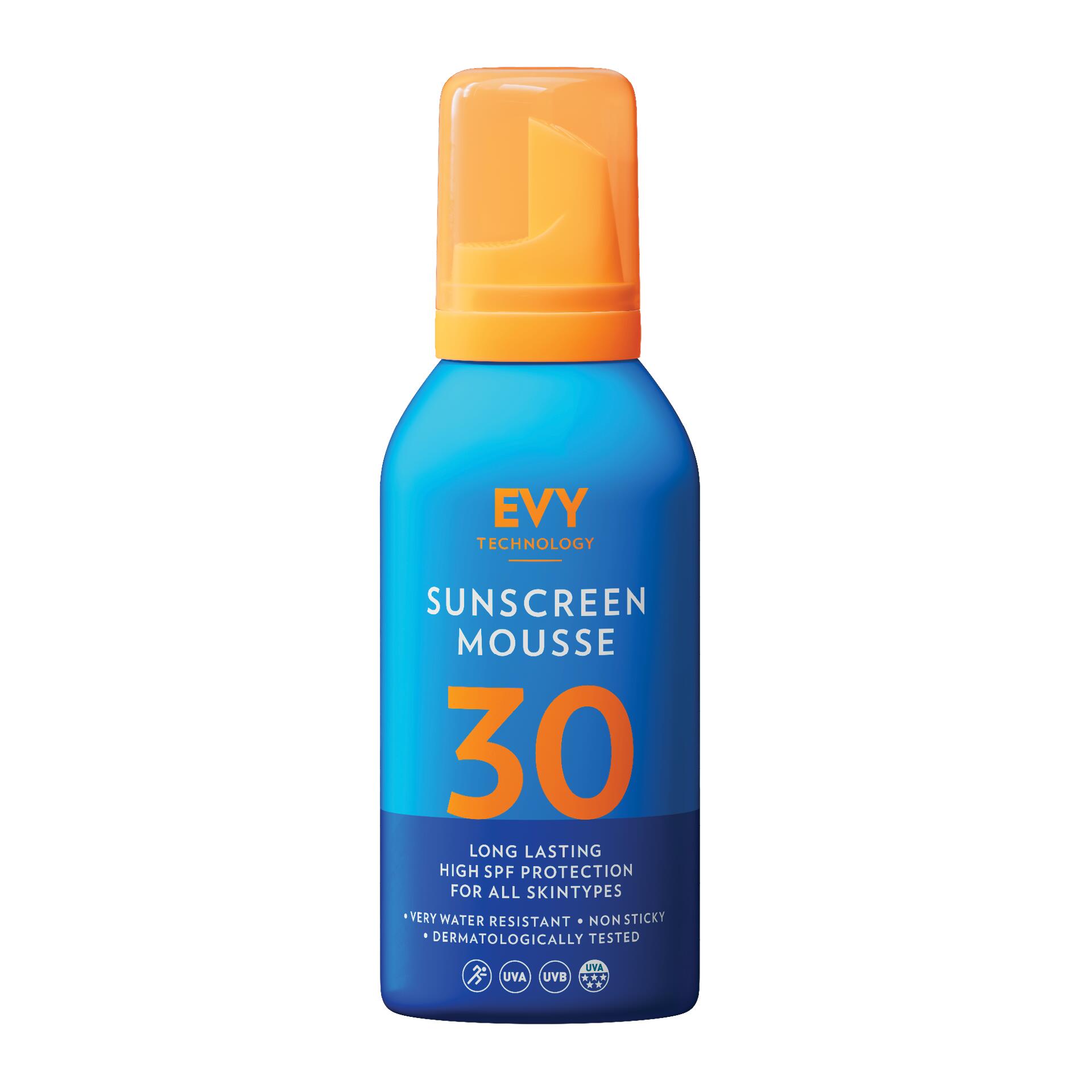 EVY TECHNOLOGY EVY Mousse Solare SPF 30 – Protezione duratura, resistente all’acqua