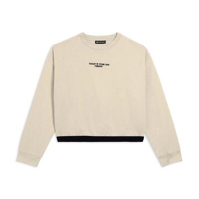 Felpa donna con fascia logata e ricamo