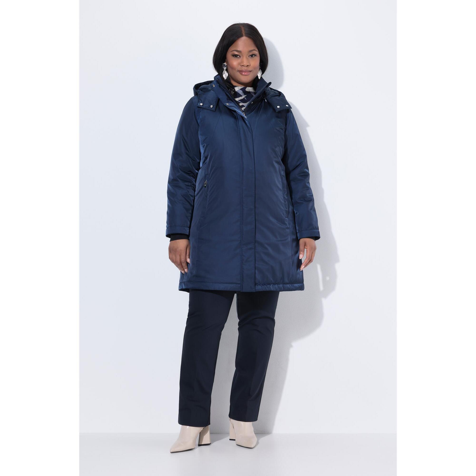 Ulla Popken - Femme Veste Hyprar Sympatex Imperméable Capuche Et Poches Zippées - Veste - Bleu - Decathlon