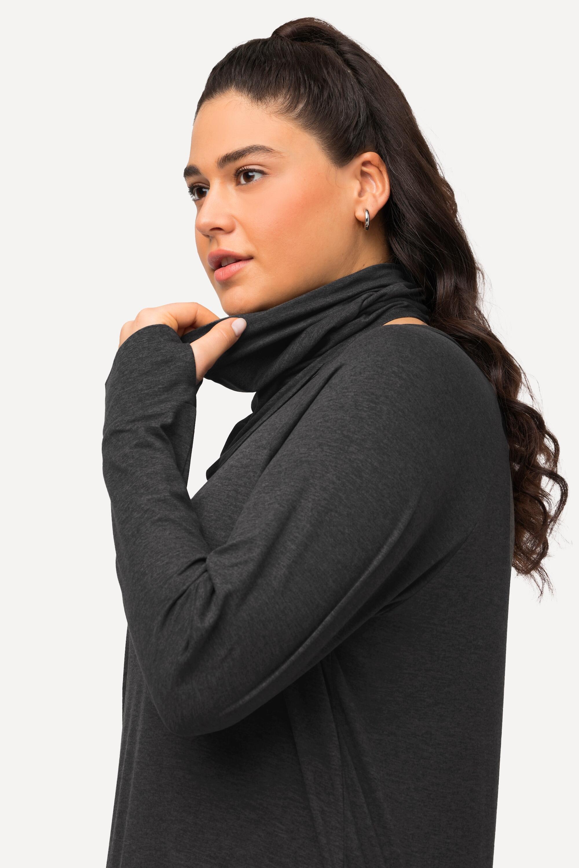 Femme Pull à col rond et manches longues avec passe-pouces intégré très doux 4/6