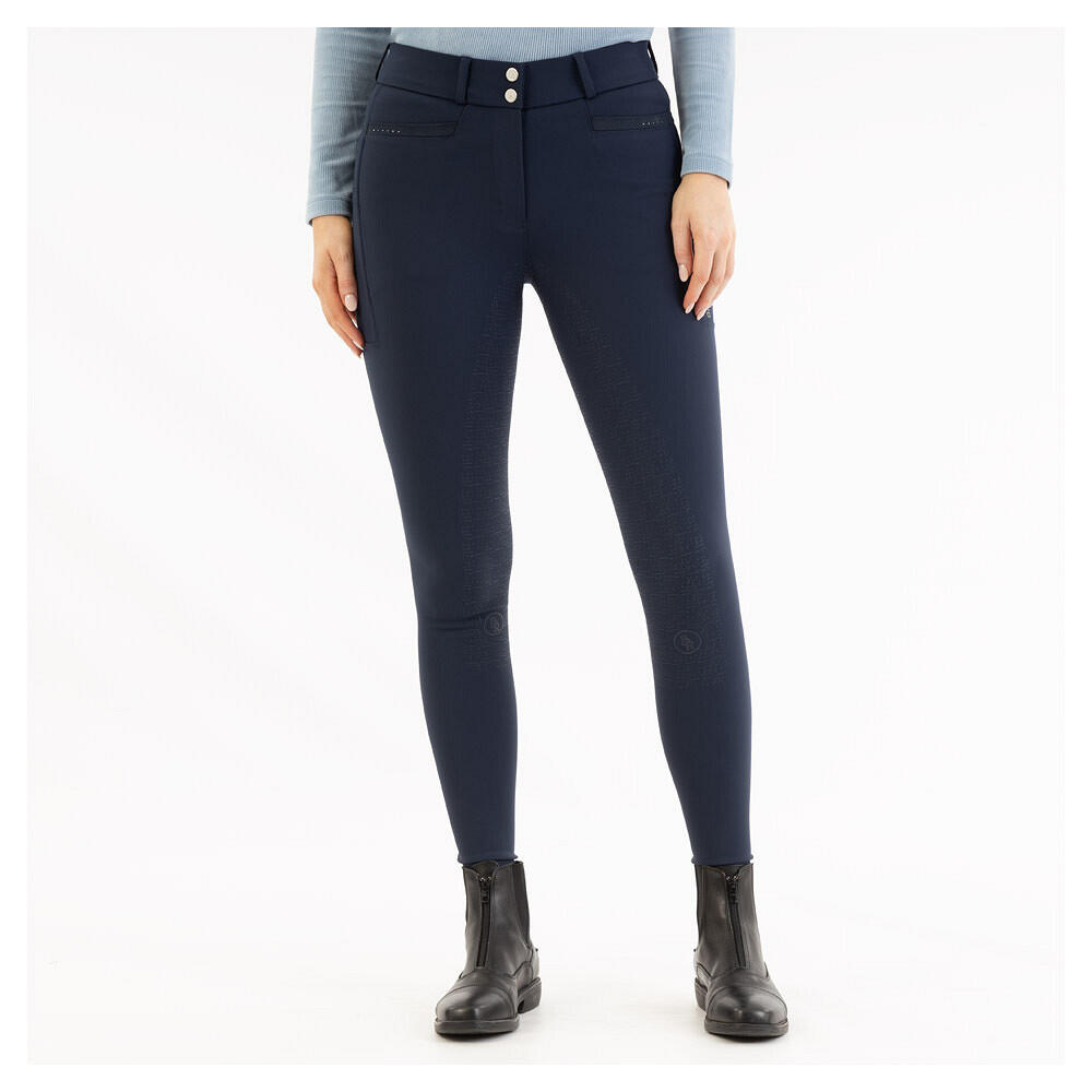 Br - Pantalon Équitation Full Grip Femme Br Equitation Jolijn - Pantalon D'Équitation - Bleu - Decathlon