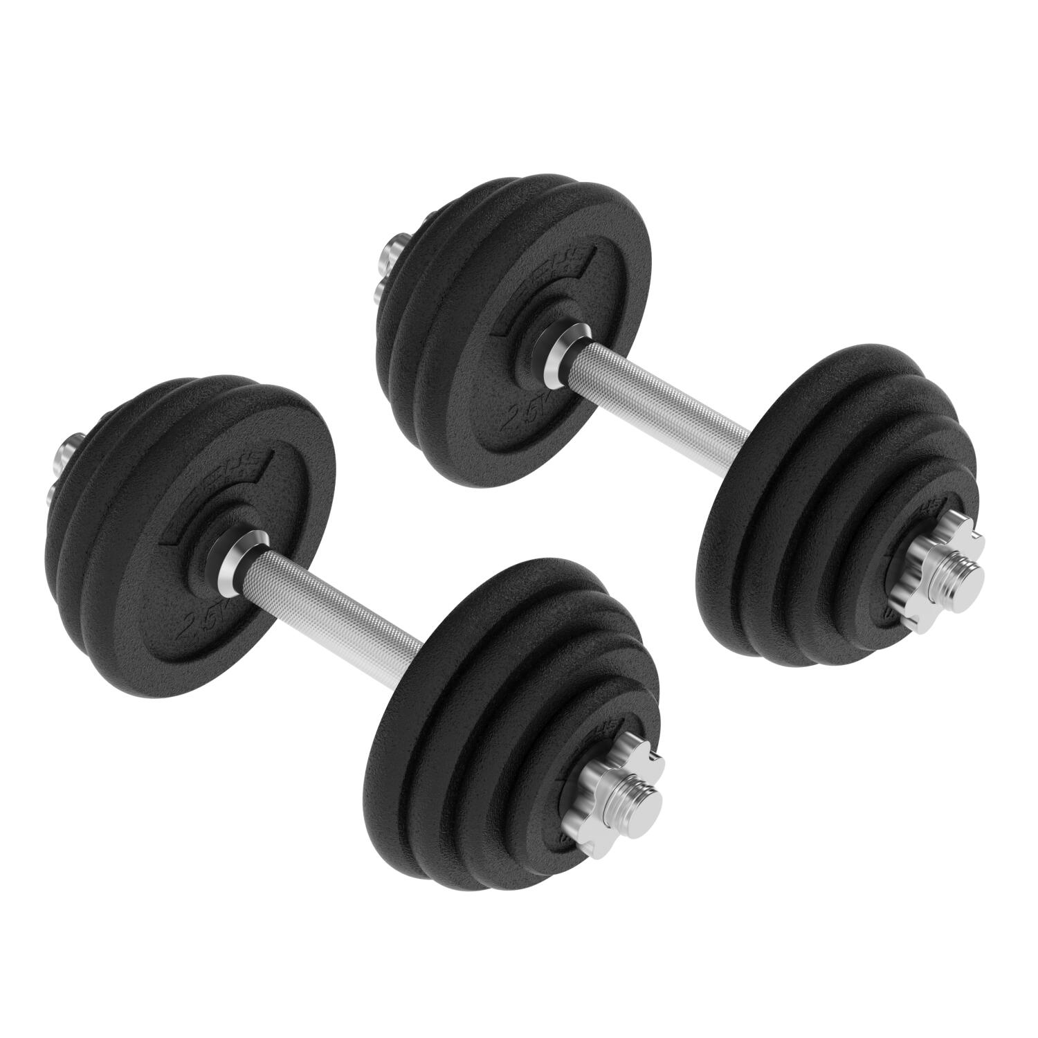 Verstelbare dumbbellset - 2 x 14 kg - Gietijzer 3/5