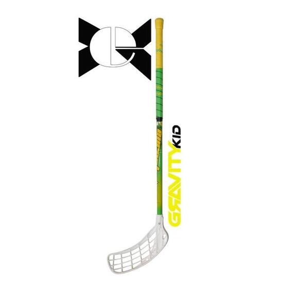 Kij do unihokeja z włókna szklanego Gravity Kids 76/87 cm IFF prawy zielony