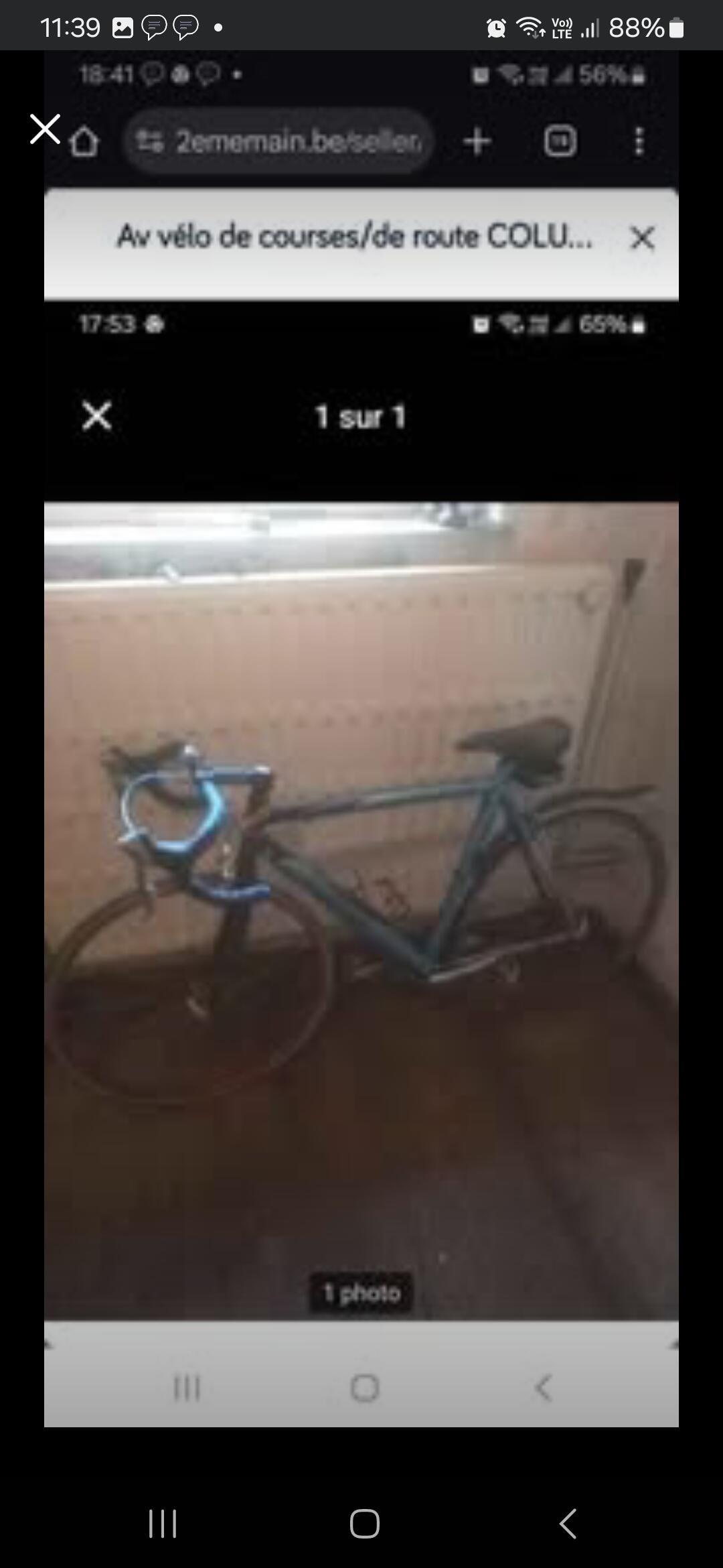 Entre Particuliers - vélo avec chau. 44.5 ultra léger L 56 COLUMBUS ble 2/2