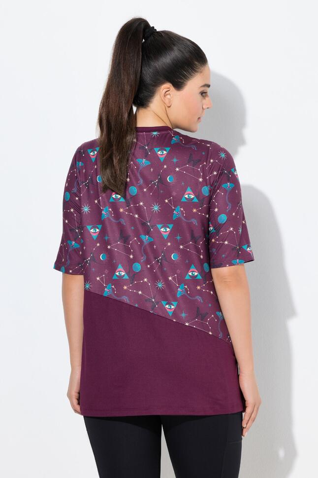 Damskie Bluzka funkcyjna krój trapezowy okrągły dekolt rękaw 1/2 z recyklingu