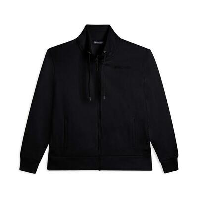 Felpa full zip con collo alto e bande logate