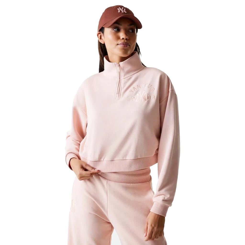 New Era Women's Mlb Tonal Crop Qrtr Zip Neyyan Prs Woman