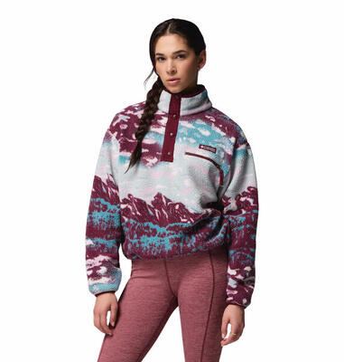 Fleece Pullover Damen - COLUMBIA Helvetia™ II Printed Cropped Half Snap - Rich