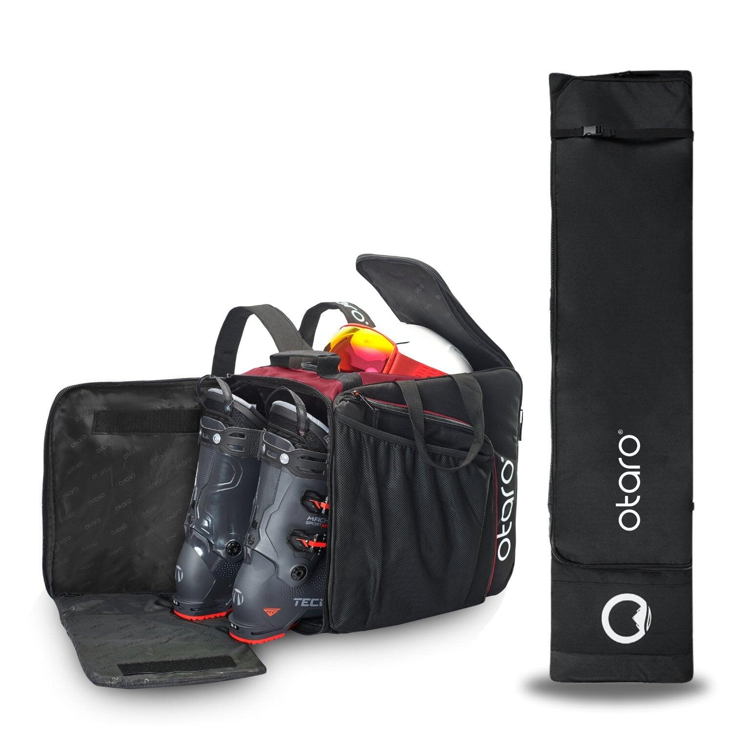 Otaro - Set Housse Snowboard (180cm) & Sac À Dos Pour Chaussures Pro (57l) - Sac À Chaussures - Blanc|noir|rouge - Decathlon