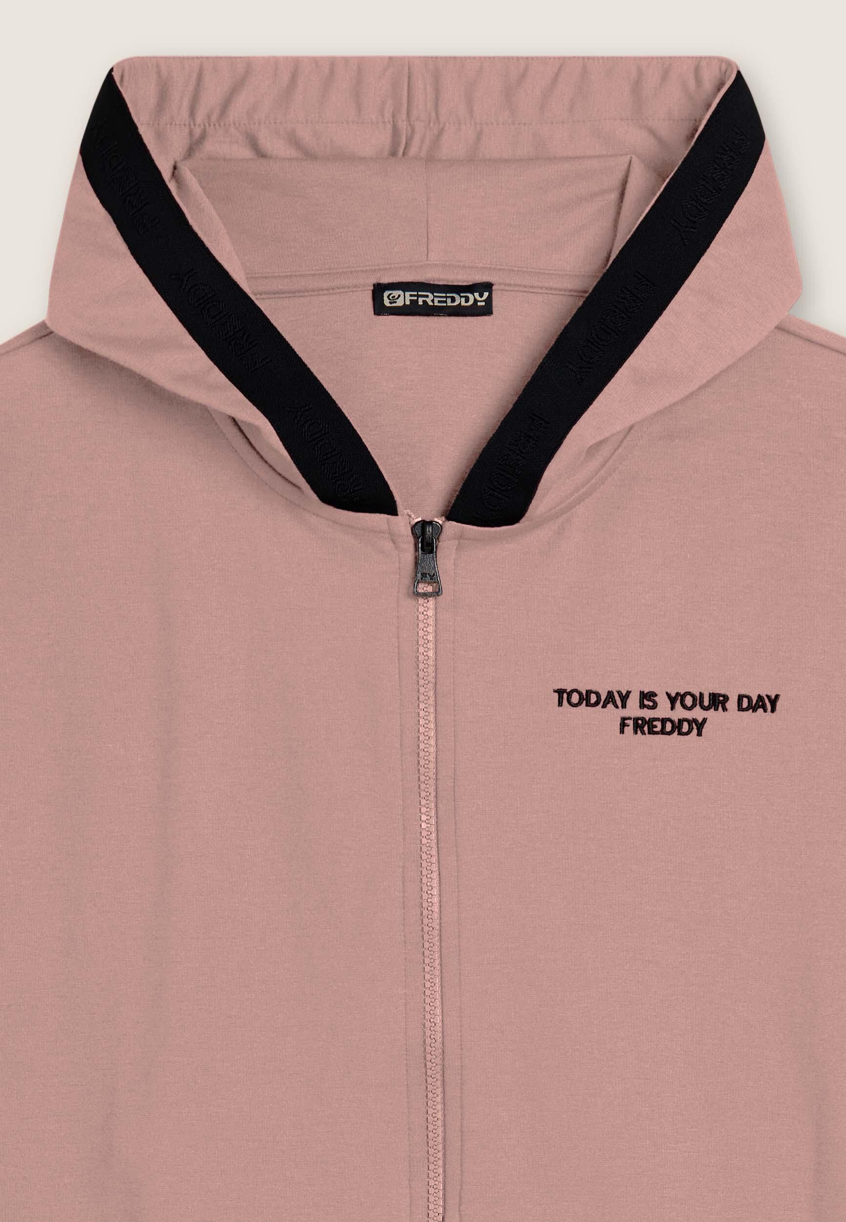 Felpa donna con zip e cappuccio logato 3/3