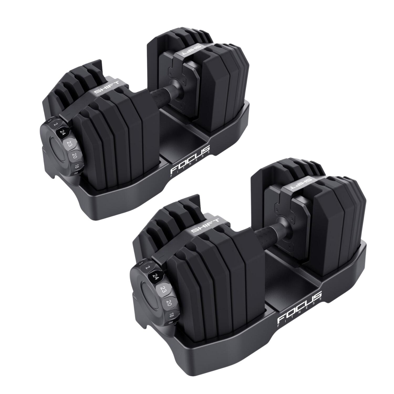 Haltères réglables Shift – 2x24 kg – Avec support pour haltères Shift 4/7