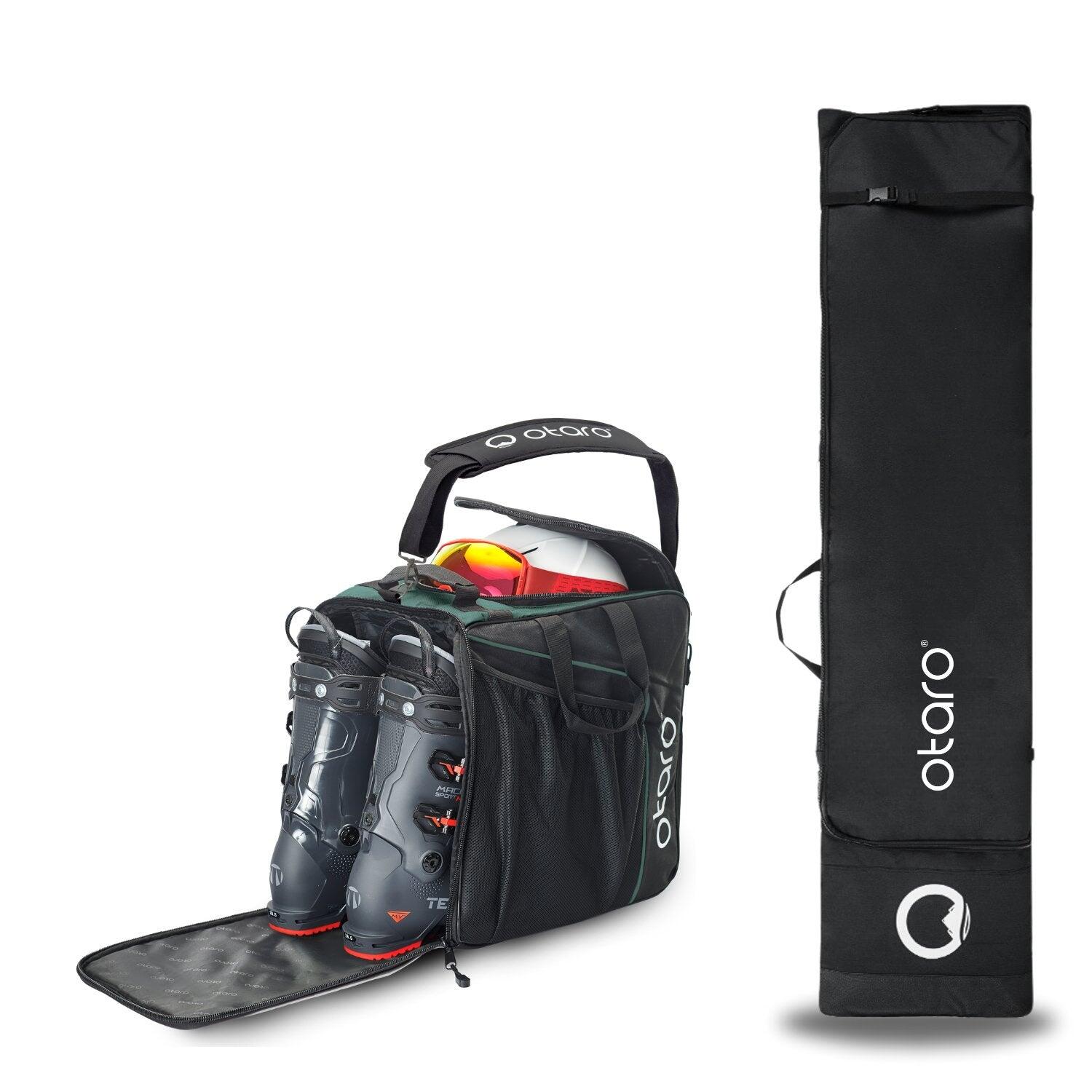 Otaro - Set Housse Snowboard (180cm) & Sac Chaussures (44l) Avec Compartiment Casque - Sac De Conservation - Blanc|noir|vert - Decathlon